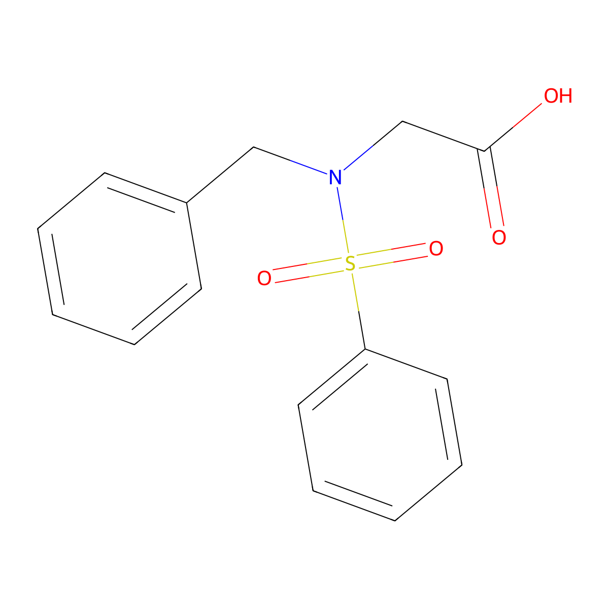 [Benzyl(phenylsulfonyl)amino]acetic acid molecular structure, CAS 276695-37-5