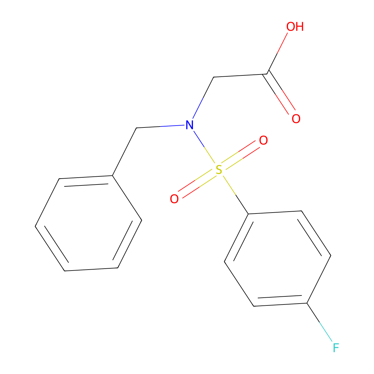 N-benzyl-N-[(4-fluorophenyl)sulfonyl]glycine molecular structure, CAS 276695-39-7