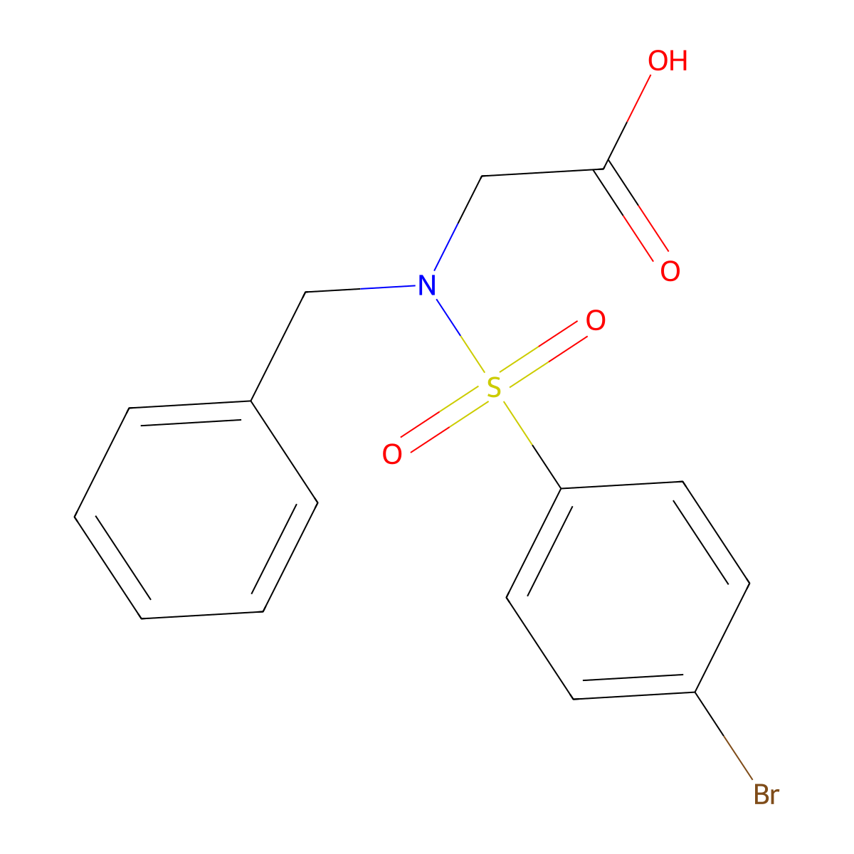 N-benzyl-N-[(4-bromophenyl)sulfonyl]glycine molecular structure, CAS 276695-41-1