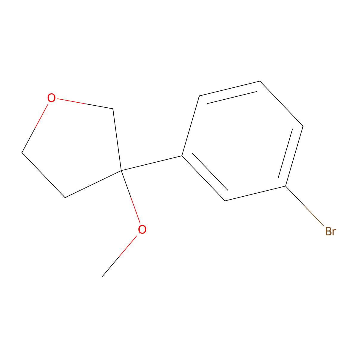 3-(3-Bromophenyl)-3-methoxyoxolane molecular structure, CAS 2766967-34-2