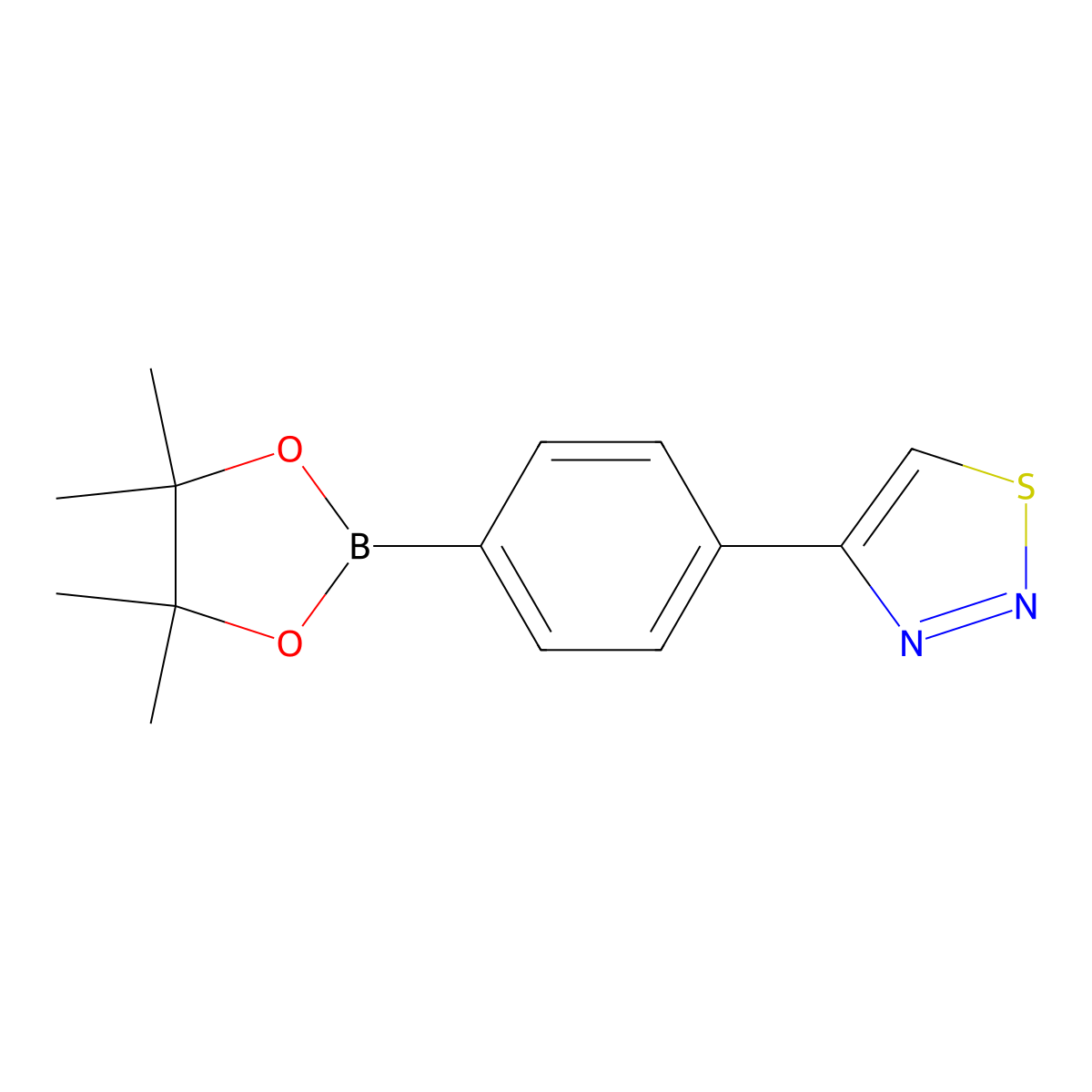 4-[4-(Tetramethyl-1,3,2-dioxaborolan-2-yl)phenyl]-1,2,3-thiadiazole molecular structure, CAS 2766979-26-2