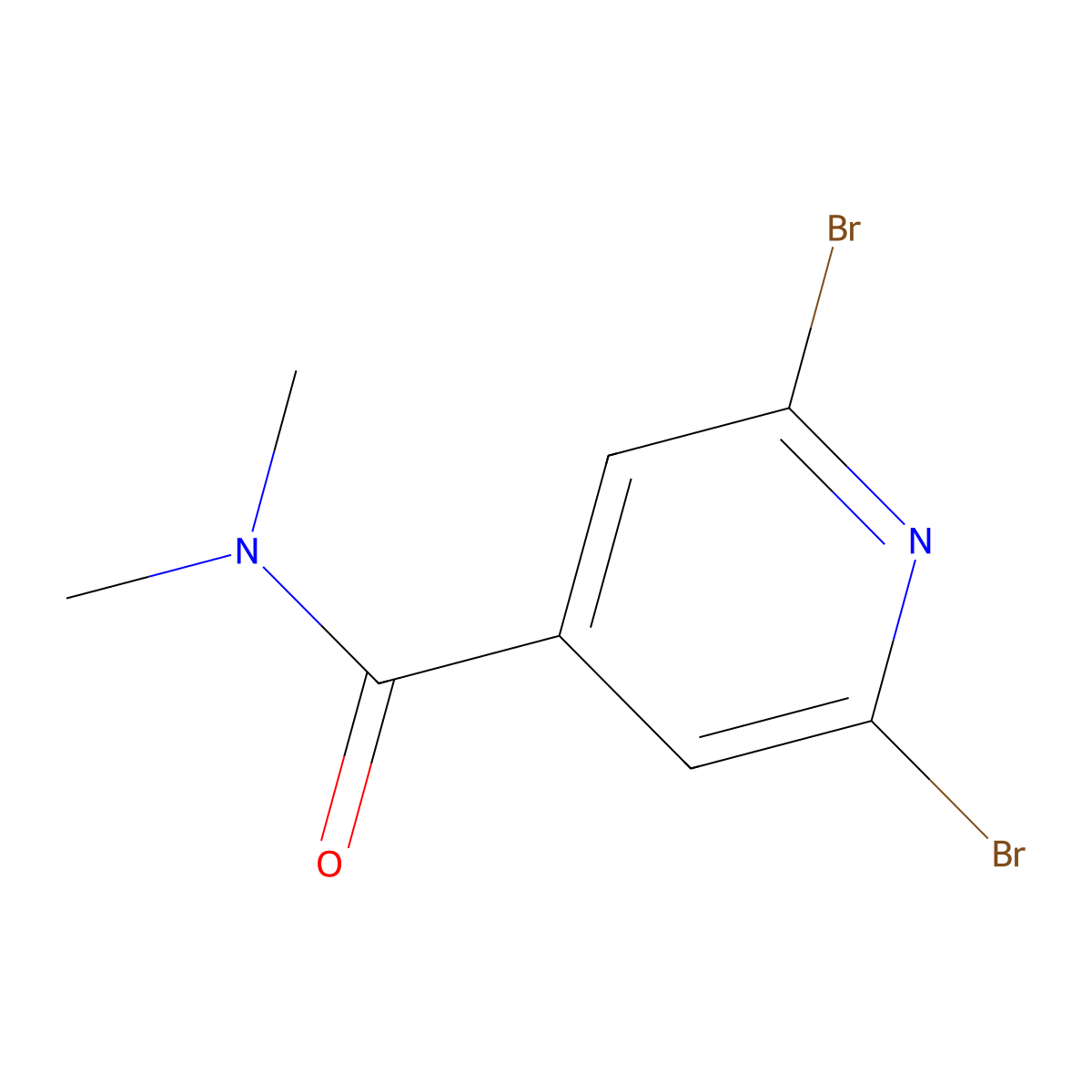 2,6-Dibromo-N,N-dimethylisonicotinamide molecular structure, CAS 2766991-23-3