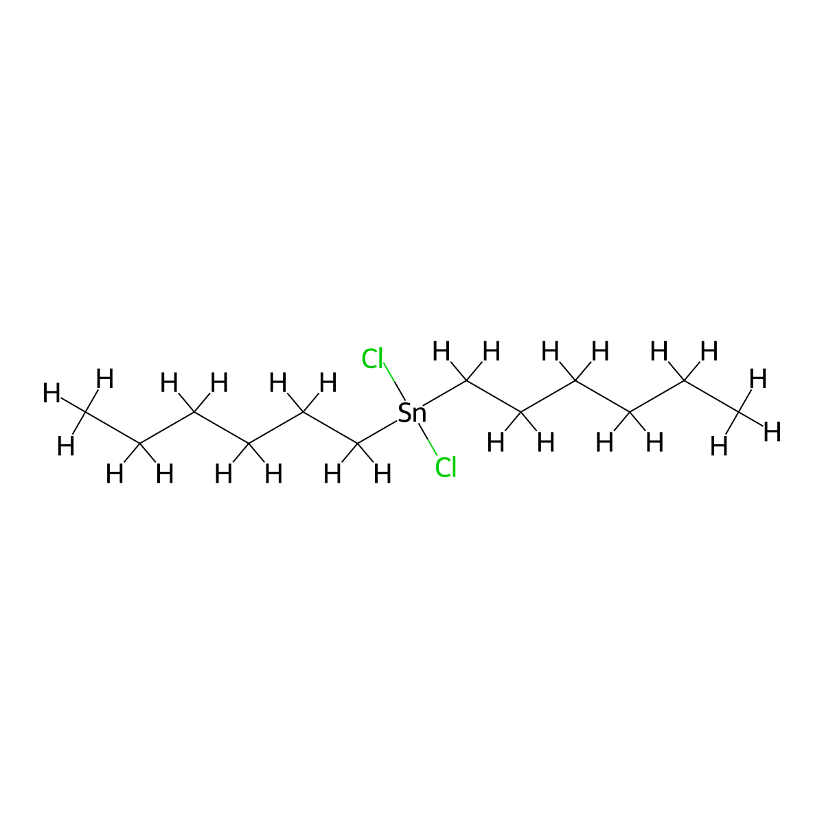 Dihexyltin dichloride molecular structure, CAS 2767-41-1