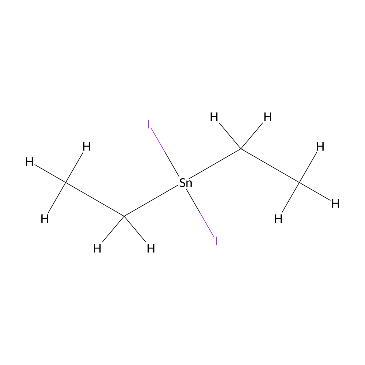 Diethyltin diiodide molecular structure, CAS 2767-55-7