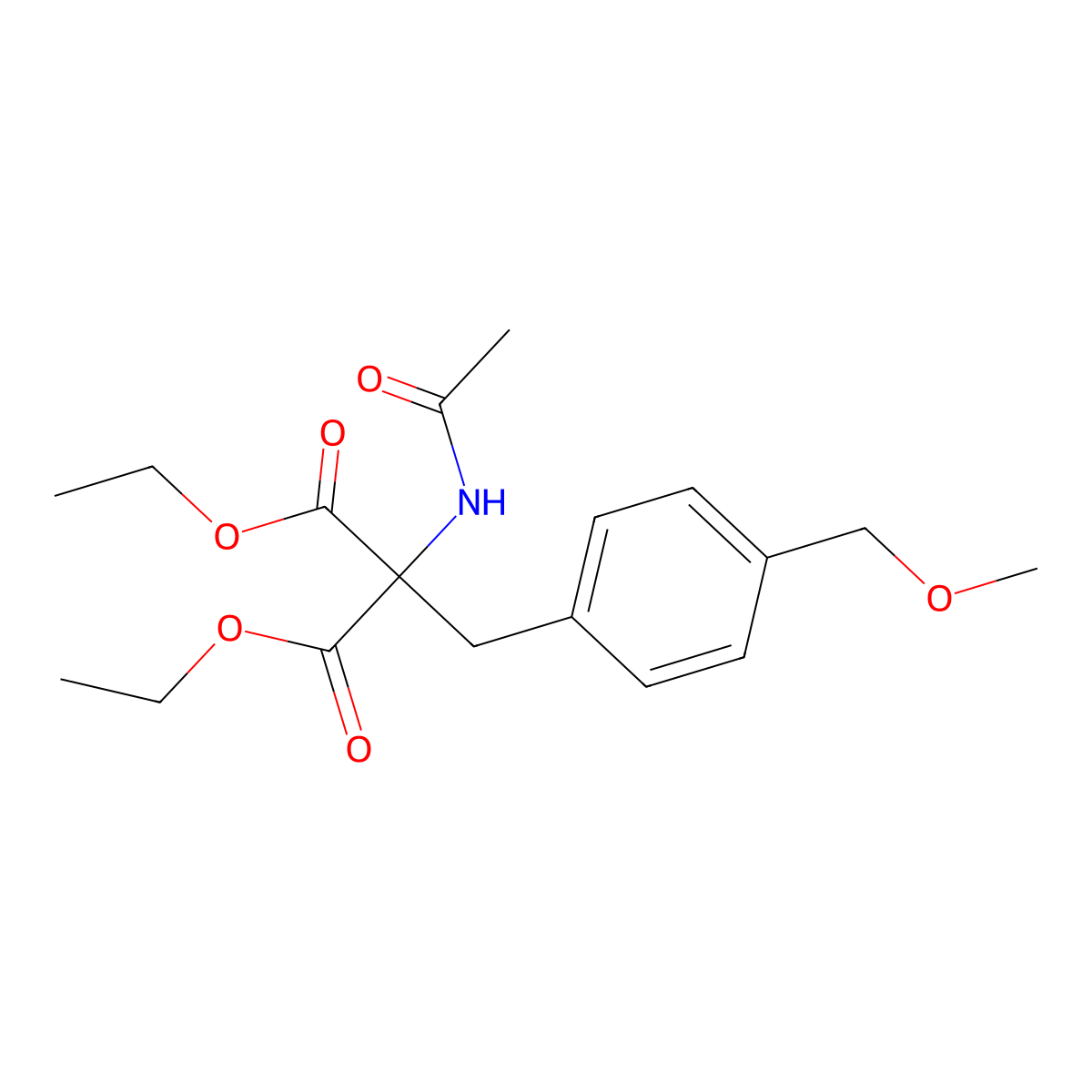 Diethyl 2-(acetylamino)-2-[4-(methoxymethyl)benzyl]malonate molecular structure, CAS 2767-63-7