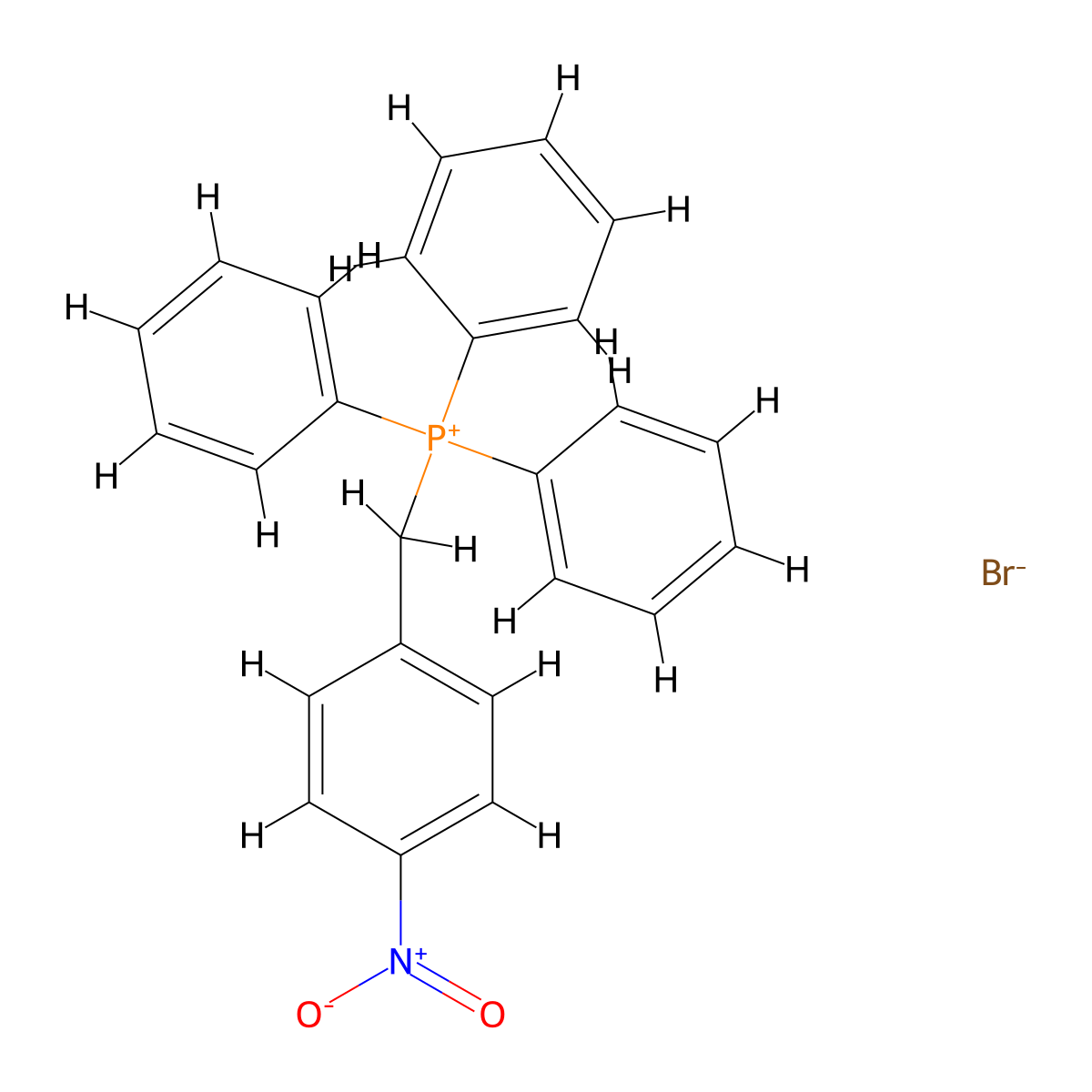 (p-Nitrobenzyl)triphenylphosphonium bromide molecular structure, CAS 2767-70-6