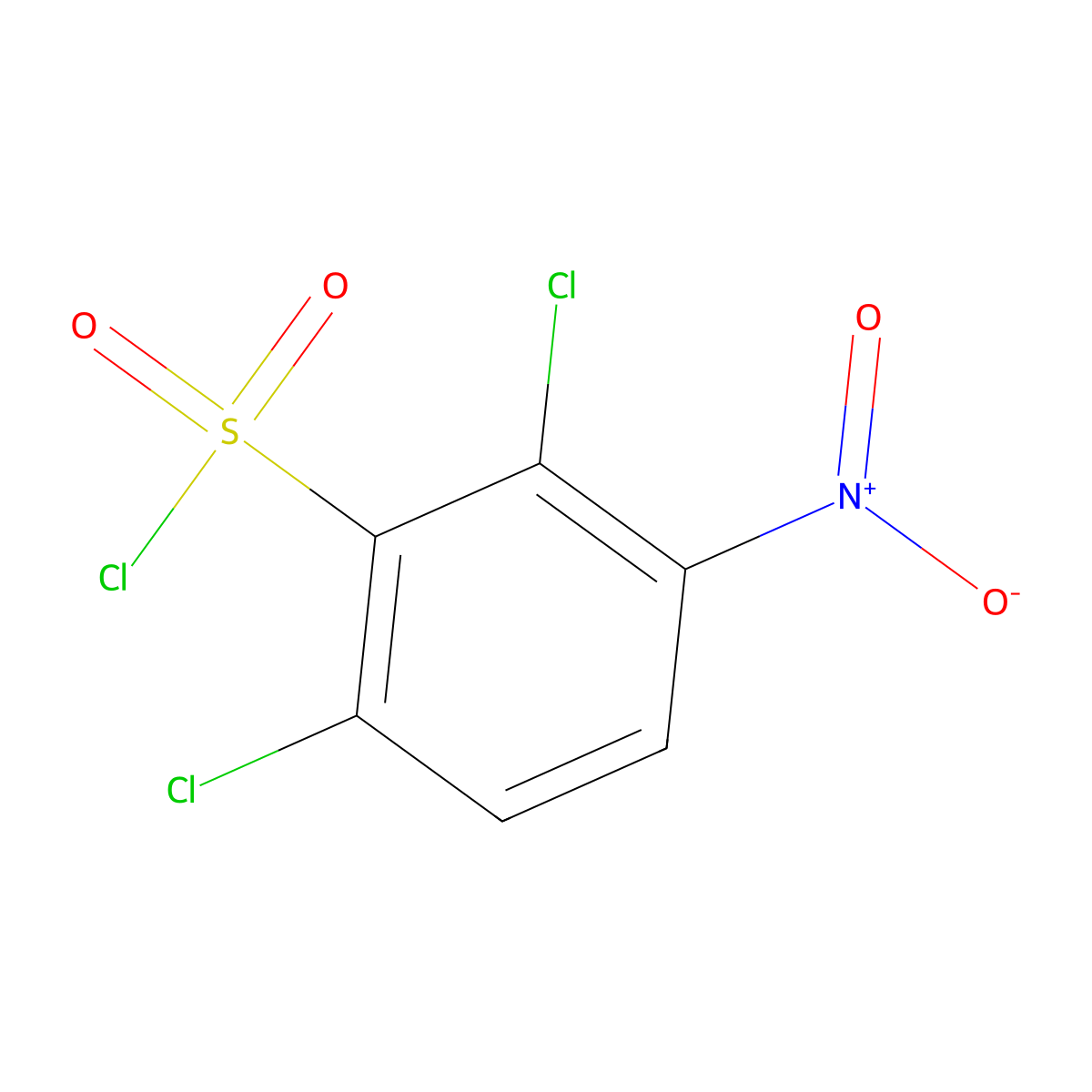 2,6-Dichloro-3-nitrobenzene-1-sulfonyl chloride molecular structure, CAS 276702-53-5