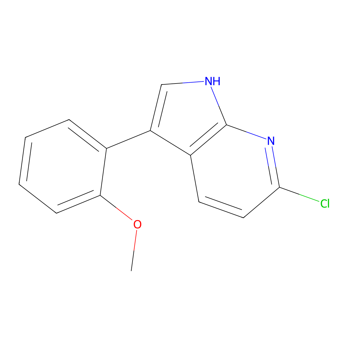 6-Chloro-3-(2-methoxyphenyl)-1H-pyrrolo[2,3-b]pyridine molecular structure, CAS 2767035-47-0