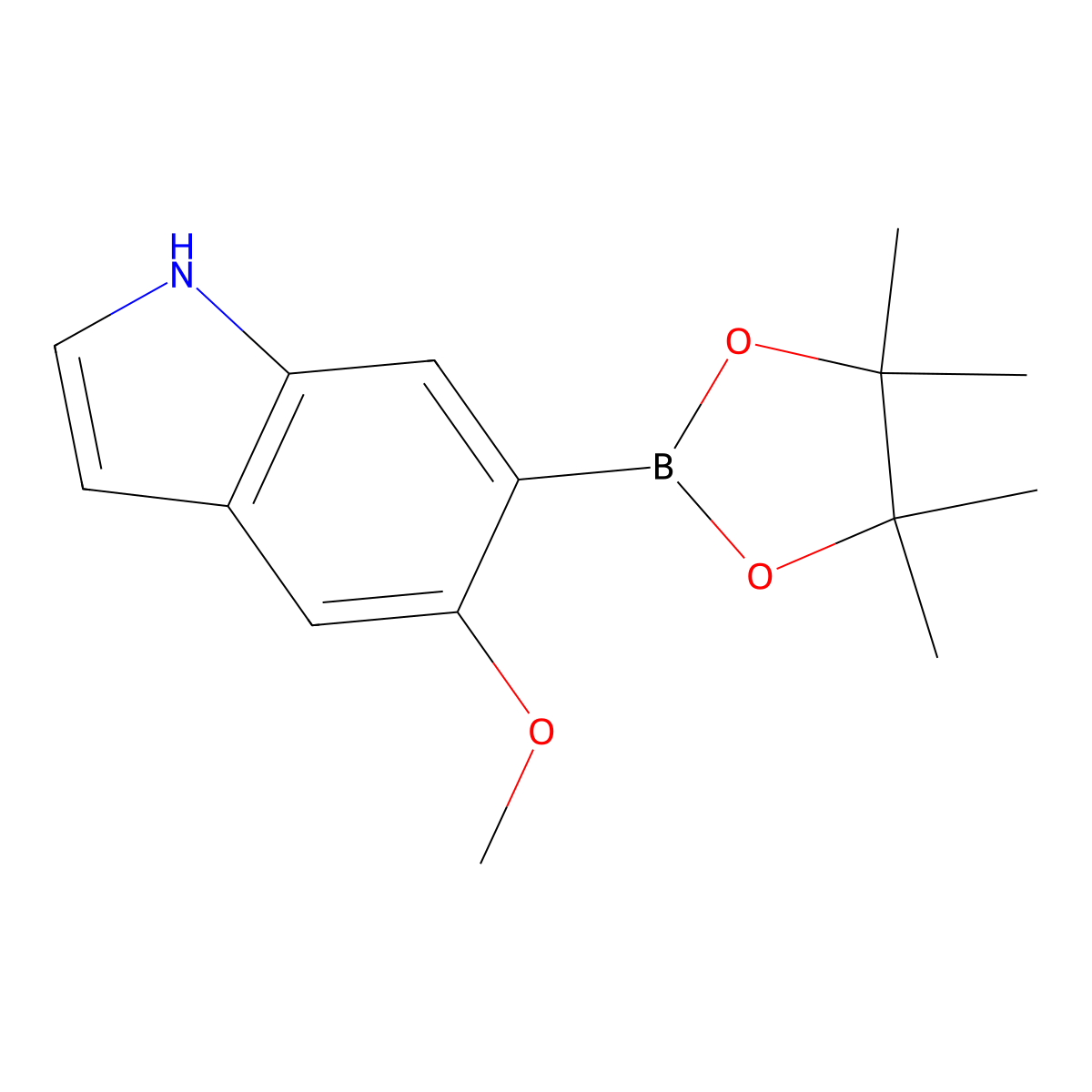 5-methoxy-6-(4,4,5,5-tetramethyl-1,3,2-dioxaborolan-2-yl)-1H-indole molecular structure, CAS 2767035-83-4