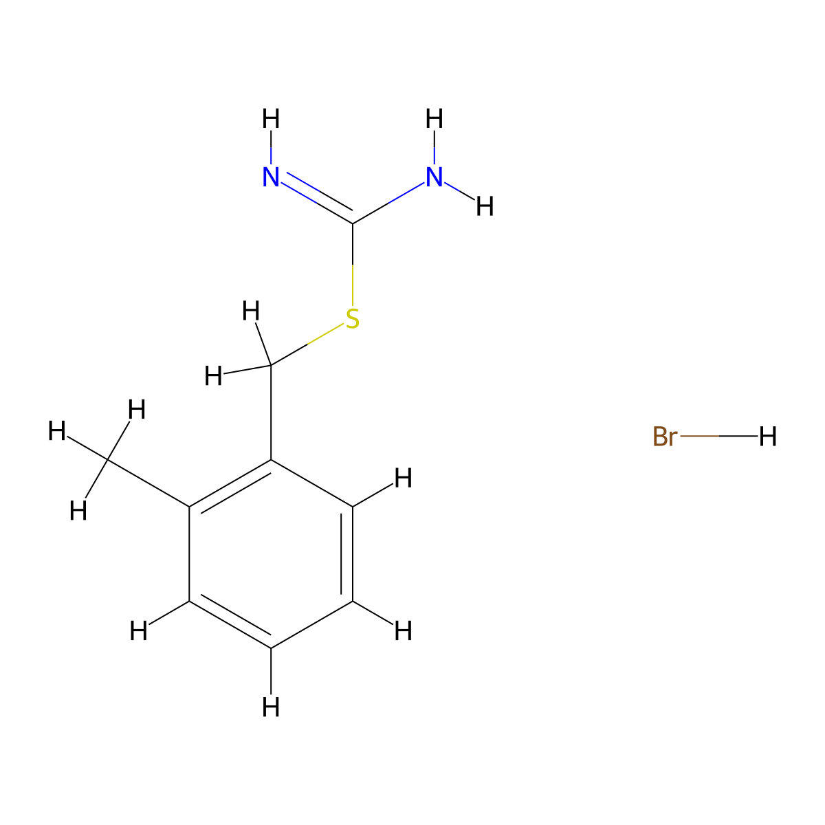 {[(2-Methylphenyl)methyl]sulfanyl}methanimidamide hydrobromide molecular structure, CAS 27671-81-4