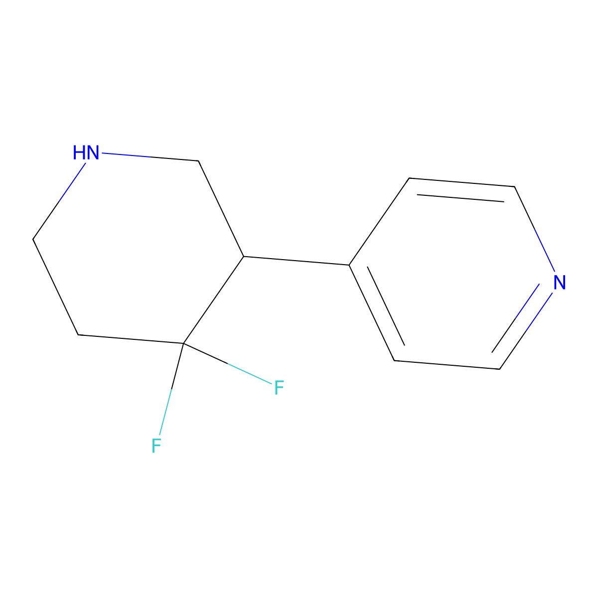 4-(4,4-Difluoropiperidin-3-yl)pyridine molecular structure, CAS 2767117-33-7