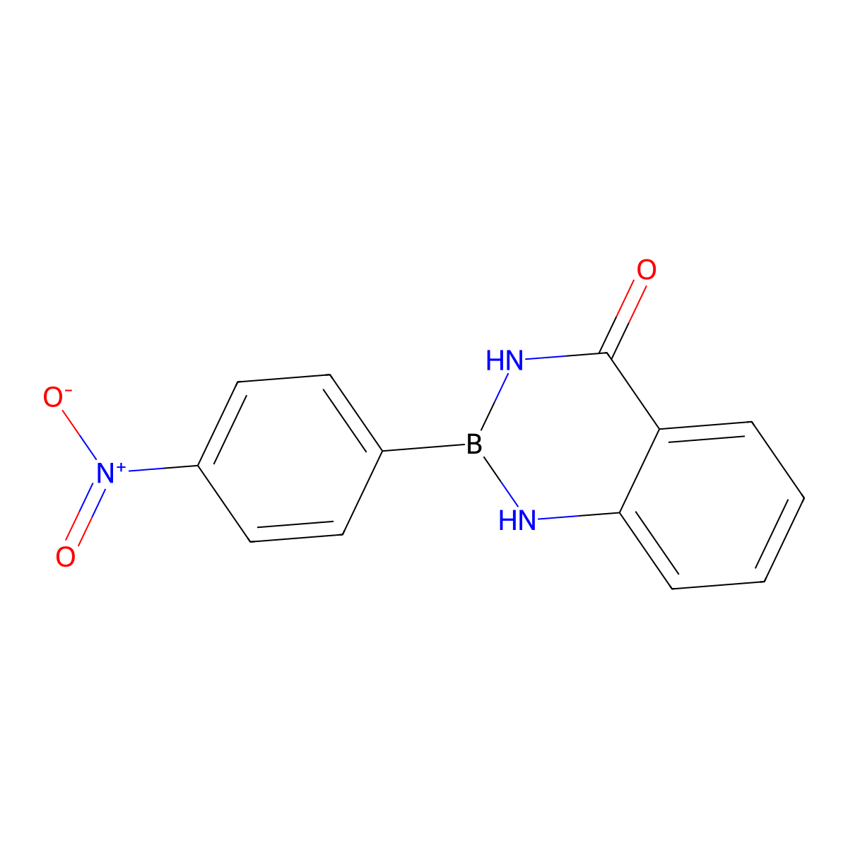 2-(4-Nitrophenyl)-2,3-dihydrobenzo[d][1,3,2]diazaborinin-4(1H)-one molecular structure, CAS 2767192-93-6