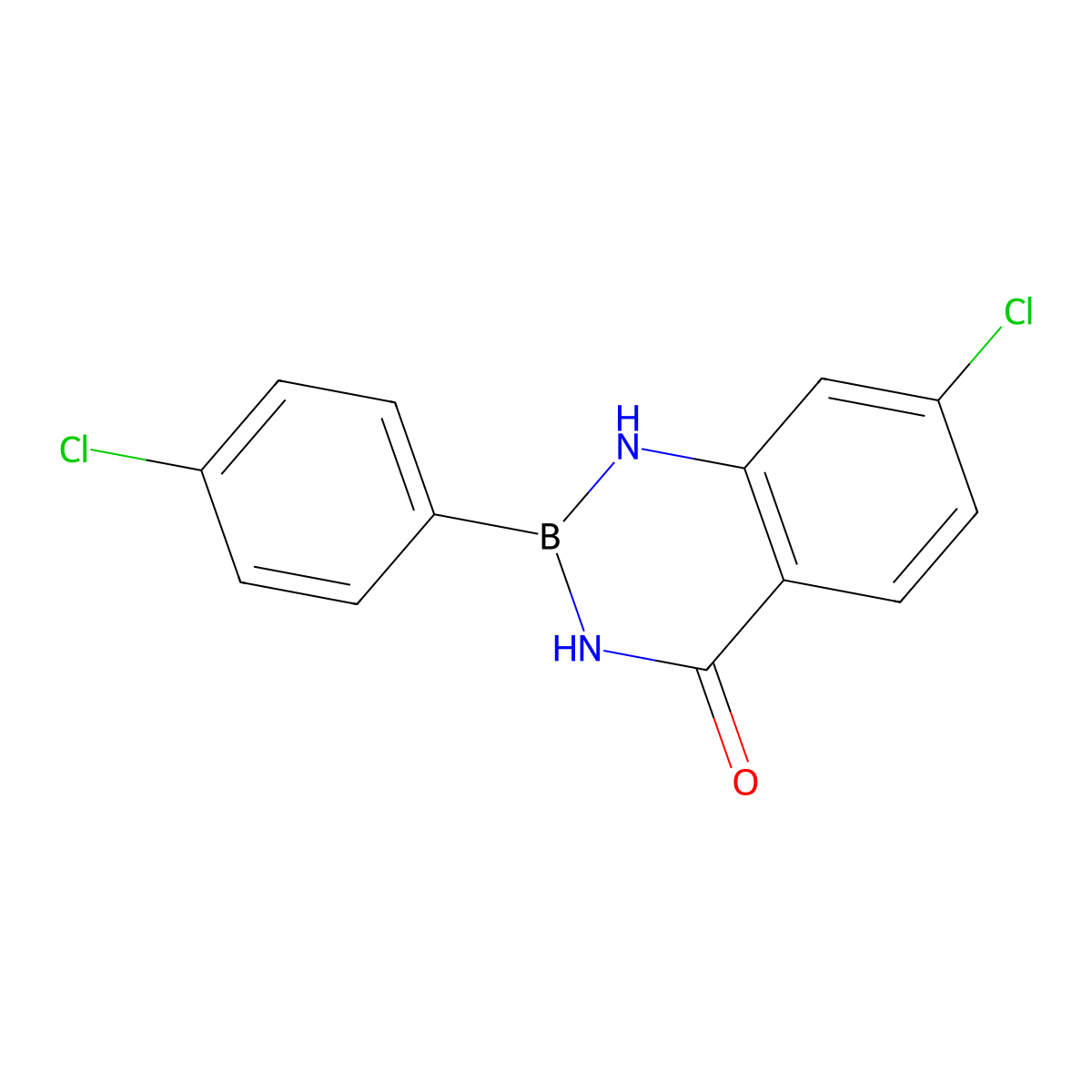 7-Chloro-2-(4-chlorophenyl)-2,3-dihydrobenzo[d][1,3,2]diazaborinin-4(1H)-one molecular structure, CAS 2767193-05-3