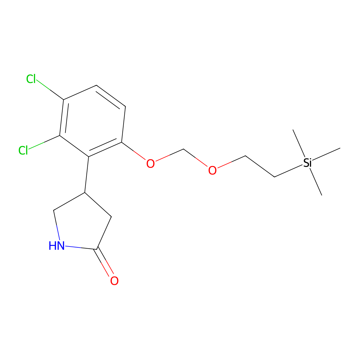 4-(2,3-Dichloro-6-((2-(trimethylsilyl)ethoxy)methoxy)phenyl)pyrrolidin-2-one molecular structure, CAS 2767222-94-4