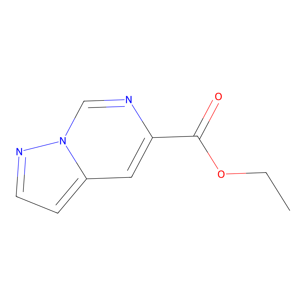 Ethyl pyrazolo[1,5-c]pyrimidine-5-carboxylate molecular structure, CAS 2767264-82-2