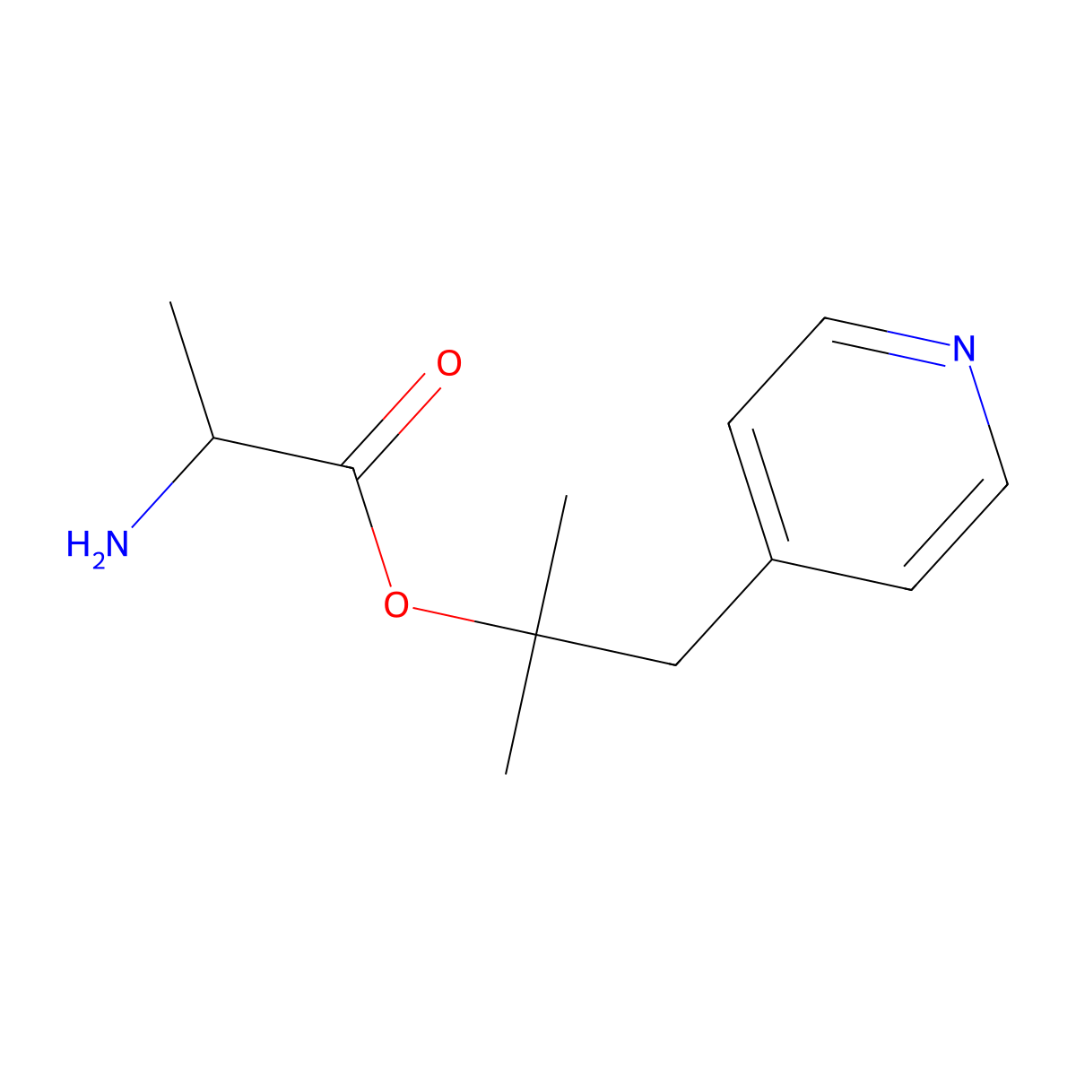 (2-methyl-1-pyridin-4-ylpropan-2-yl) (2S)-2-aminopropanoate molecular structure, CAS 2767324-34-3