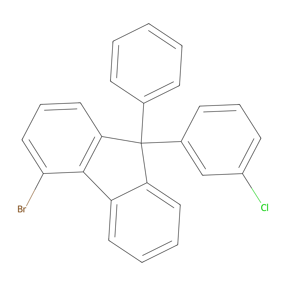 4-Bromo-9-(3-chlorophenyl)-9-phenyl-9H-fluorene molecular structure, CAS 2767332-14-7