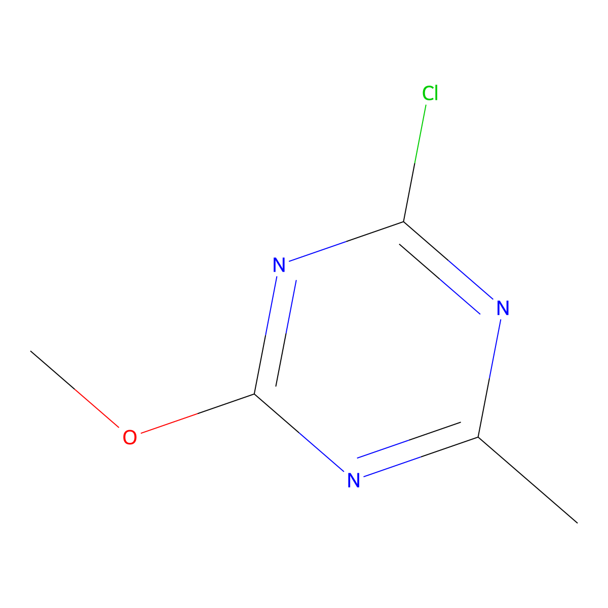 2-Chloro-4-methoxy-6-methyl-1,3,5-triazine molecular structure, CAS 27676-51-3