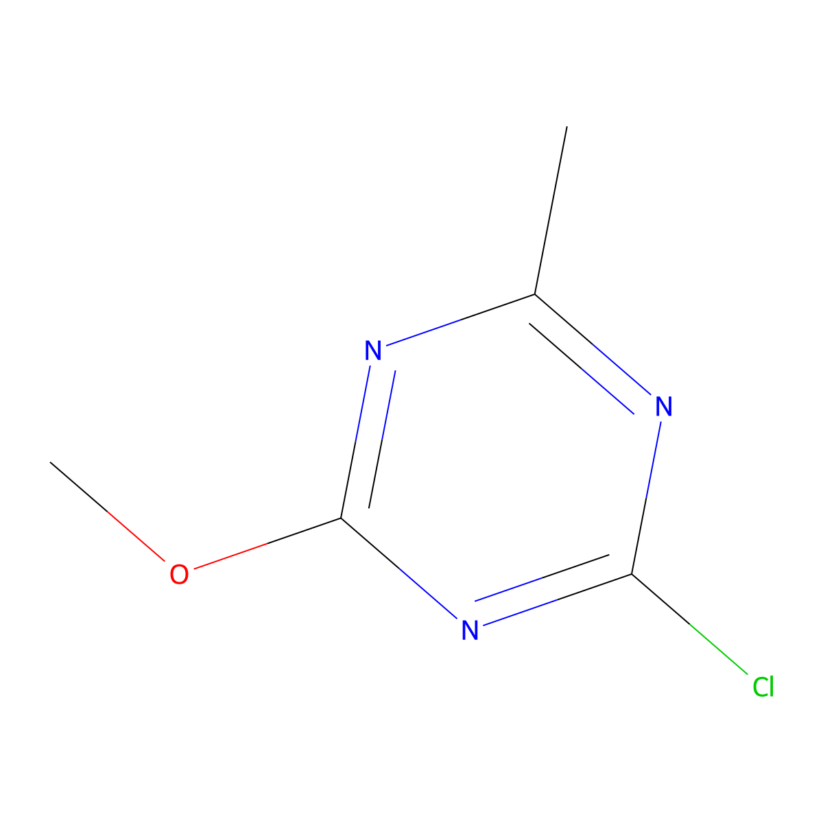 2-Chloro-4-methoxy-6-methyl-1,3,5-triazine molecular structure, CAS 27676-51-3