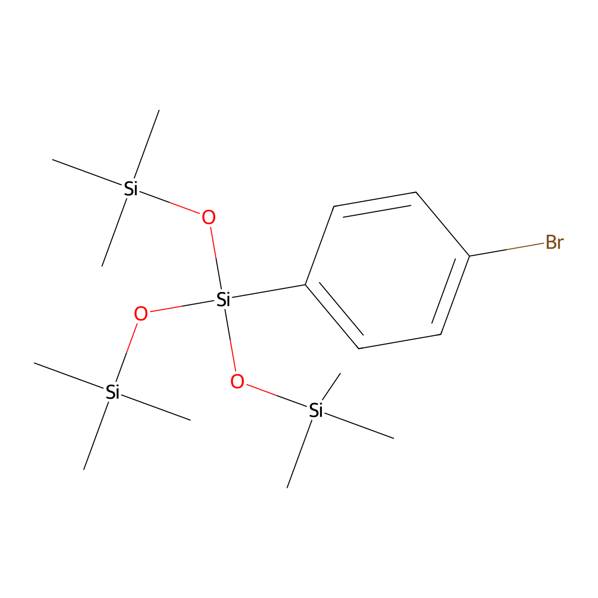 3-(4-Bromophenyl)-1,1,1,5,5,5-hexamethyl-3-((trimethylsilyl)oxy)trisiloxane molecular structure, CAS 27676-56-8
