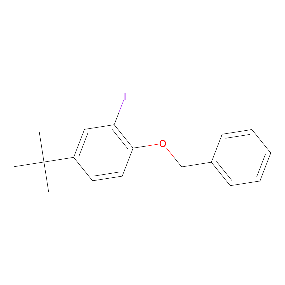 1-(Benzyloxy)-4-(tert-butyl)-2-iodobenzene molecular structure, CAS 2767645-50-9