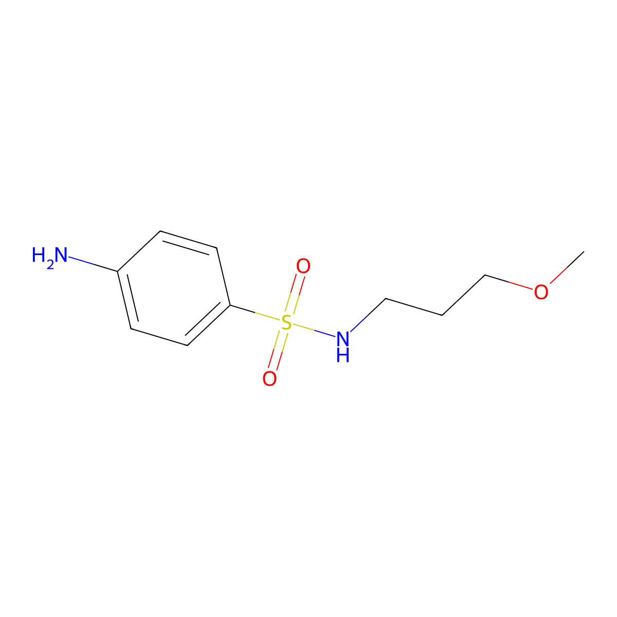 4-amino-N-(3-methoxypropyl)benzenesulfonamide molecular structure, CAS 27678-19-9
