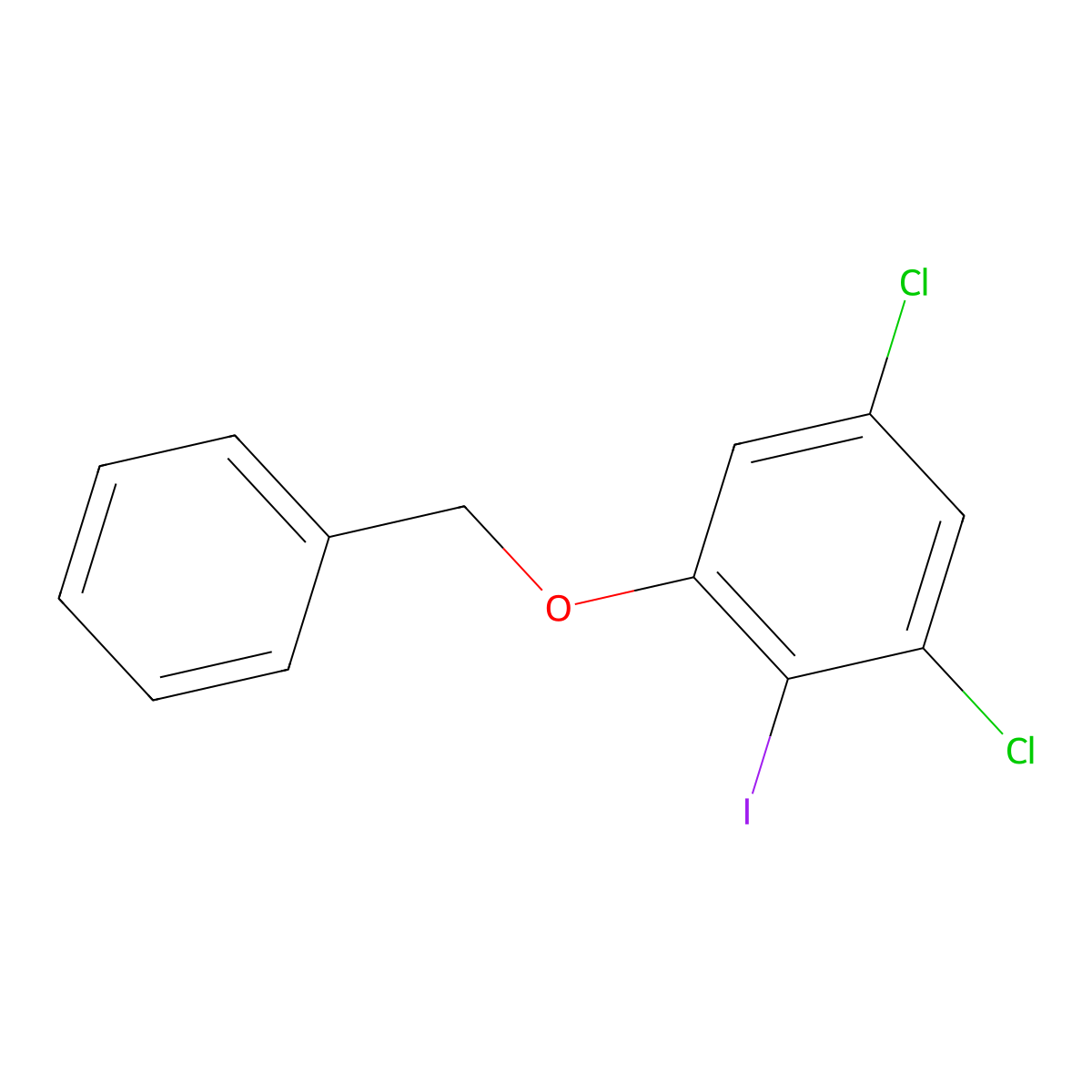 1-(Benzyloxy)-3,5-dichloro-2-iodobenzene molecular structure, CAS 2767995-99-1