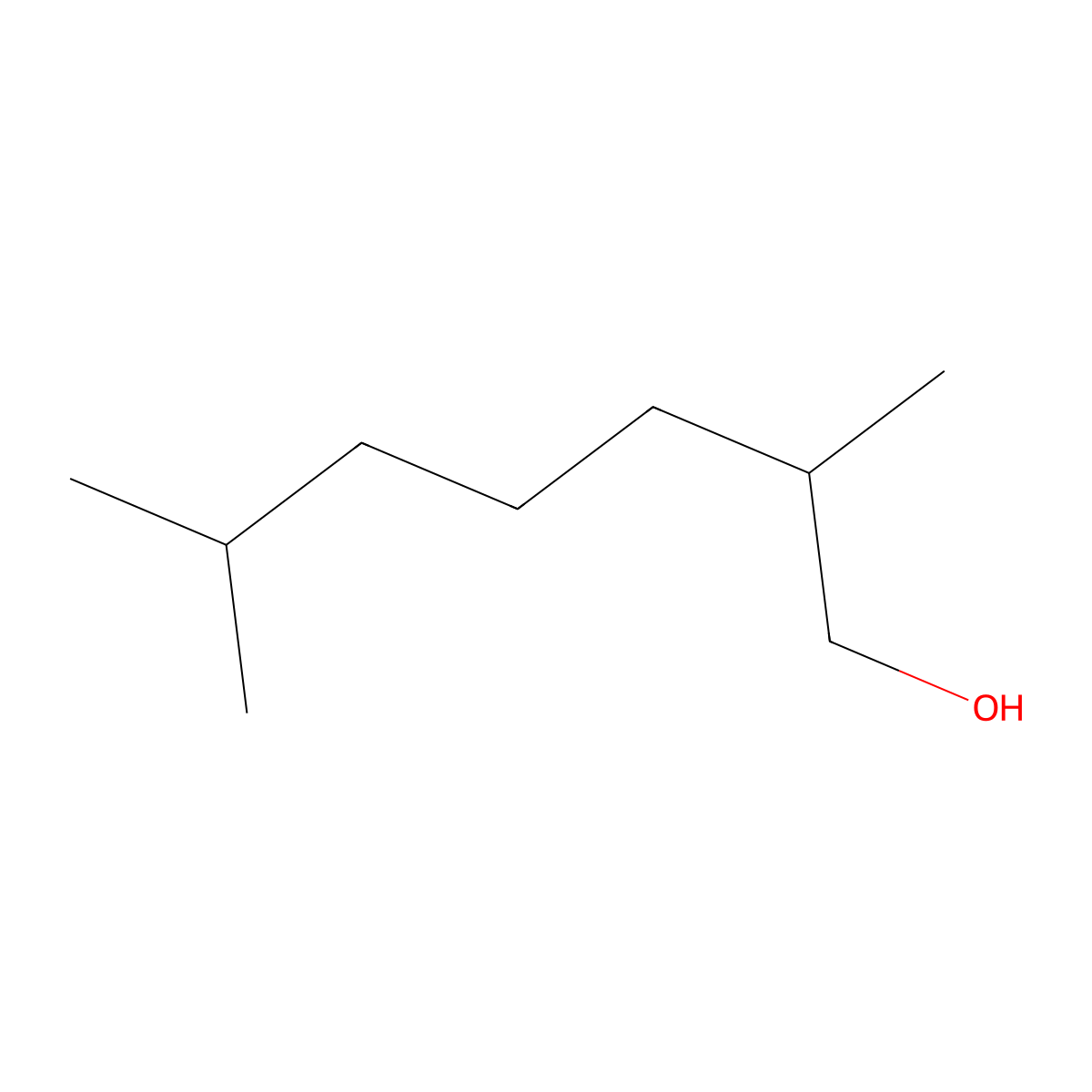 2,6-Dimethylheptan-1-ol molecular structure, CAS 2768-12-9
