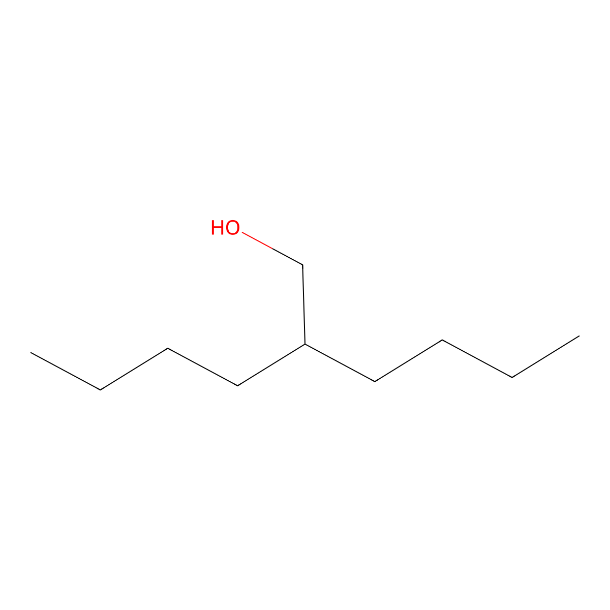 2-Butylhexanol molecular structure, CAS 2768-15-2