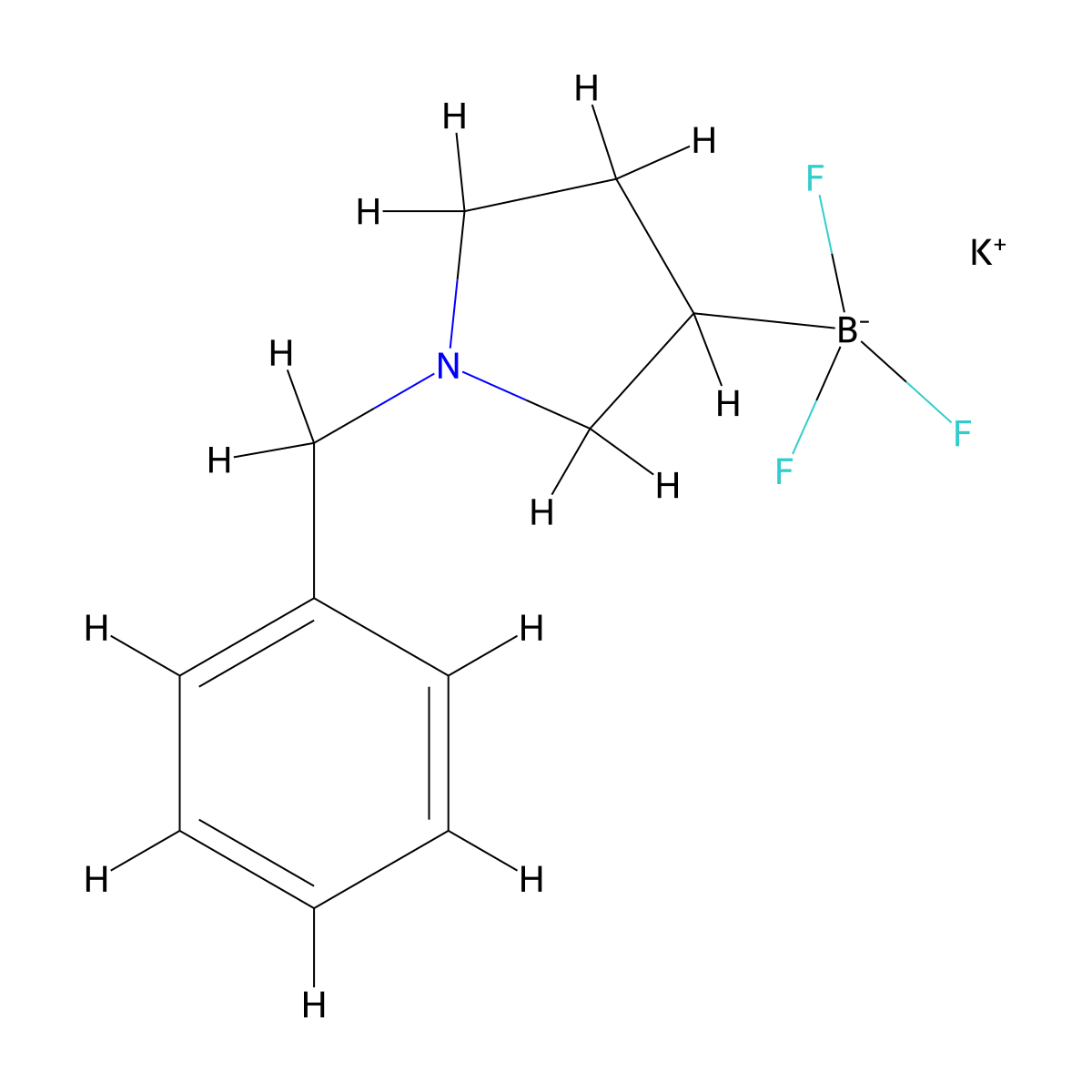 Potassium (1-benzylpyrrolidin-3-yl)trifluoroboranuide molecular structure, CAS 2768004-66-4