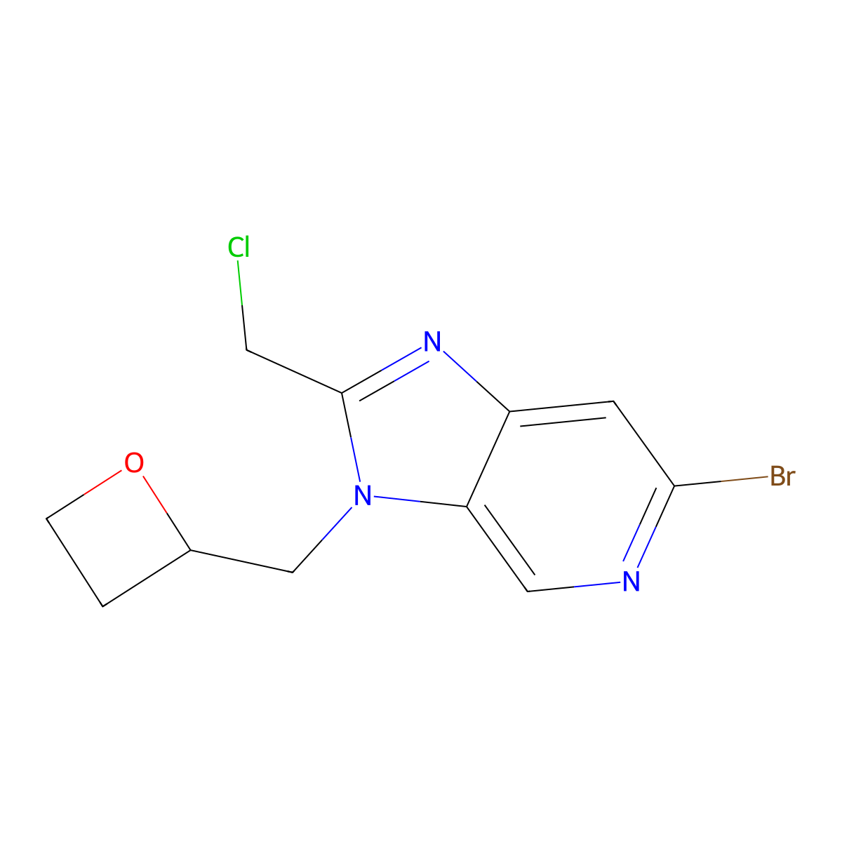(S)-6-bromo-2-(chloromethyl)-3-(oxetan-2-ylmethyl)-3H-imidazo[4,5-c]pyridine molecular structure, CAS 2768090-74-8