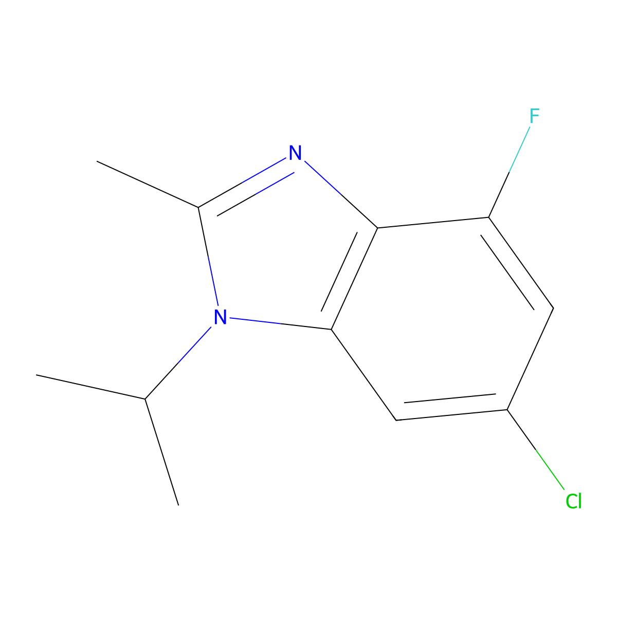 6-Chloro-4-fluoro-1-isopropyl-2-methyl-1H-benzo[d]imidazole molecular structure, CAS 2768138-79-8