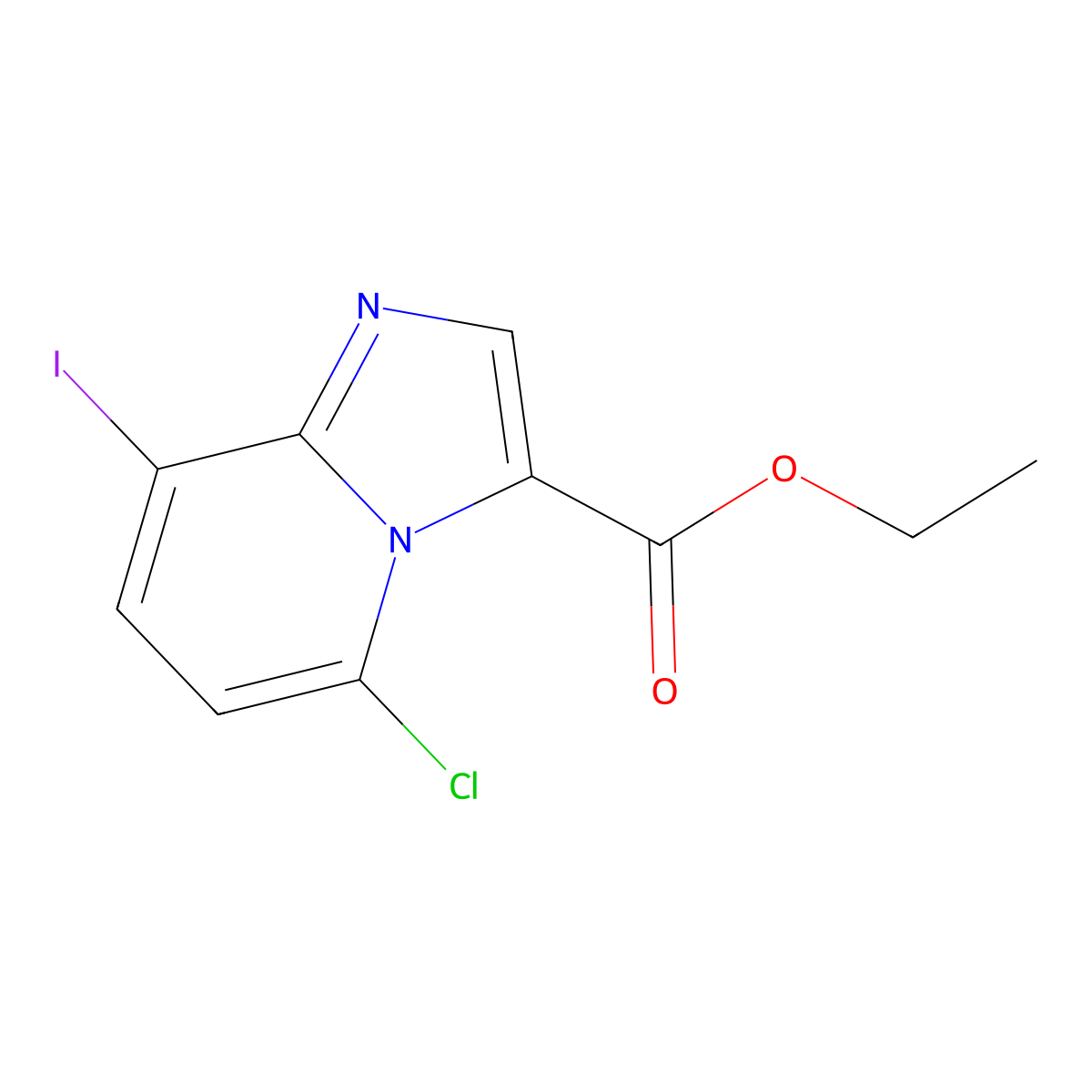 Ethyl 5-chloro-8-iodo-imidazo[1,2-A]pyridine-3-carboxylate molecular structure, CAS 2768298-94-6