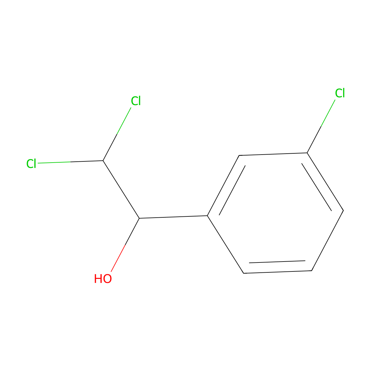 1-(3-Chlorophenyl)-2,2-dichloroethanol molecular structure, CAS 27683-61-0