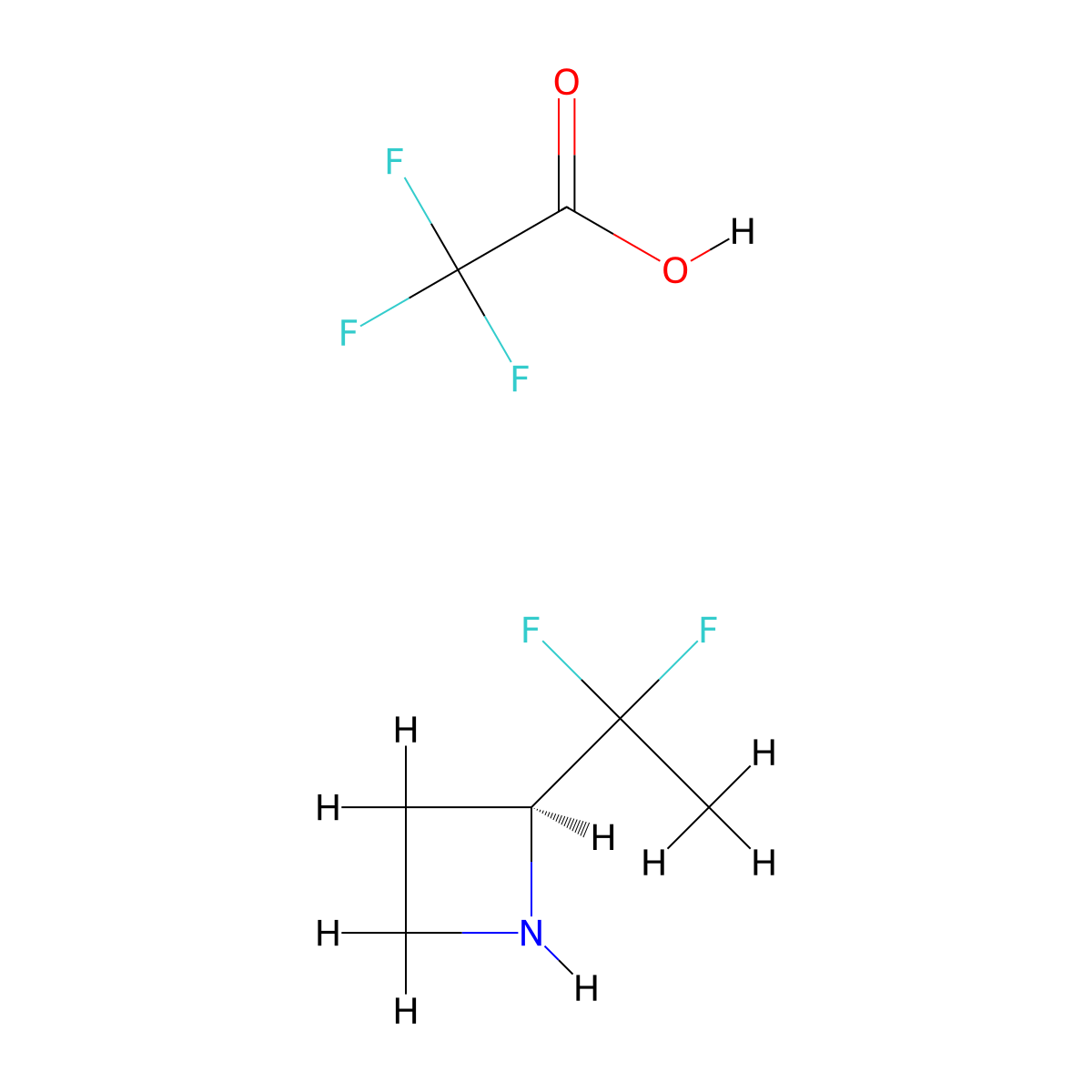 (2S)-2-(1,1-difluoroethyl)azetidine; trifluoroacetic acid molecular structure, CAS 2768300-41-8