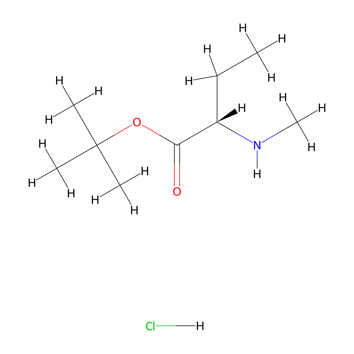 tert-butyl (2S)-2-(methylamino)butanoate hydrochloride molecular structure, CAS 2768300-56-5