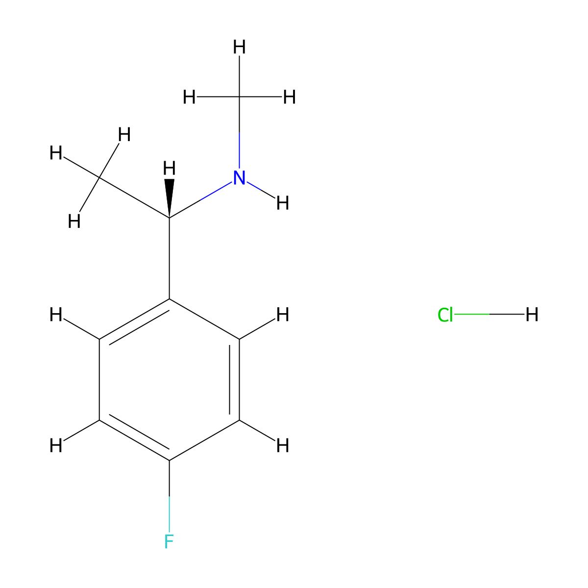 [(1S)-1-(4-fluorophenyl)ethyl](methyl)amine hydrochloride molecular structure, CAS 2768300-58-7