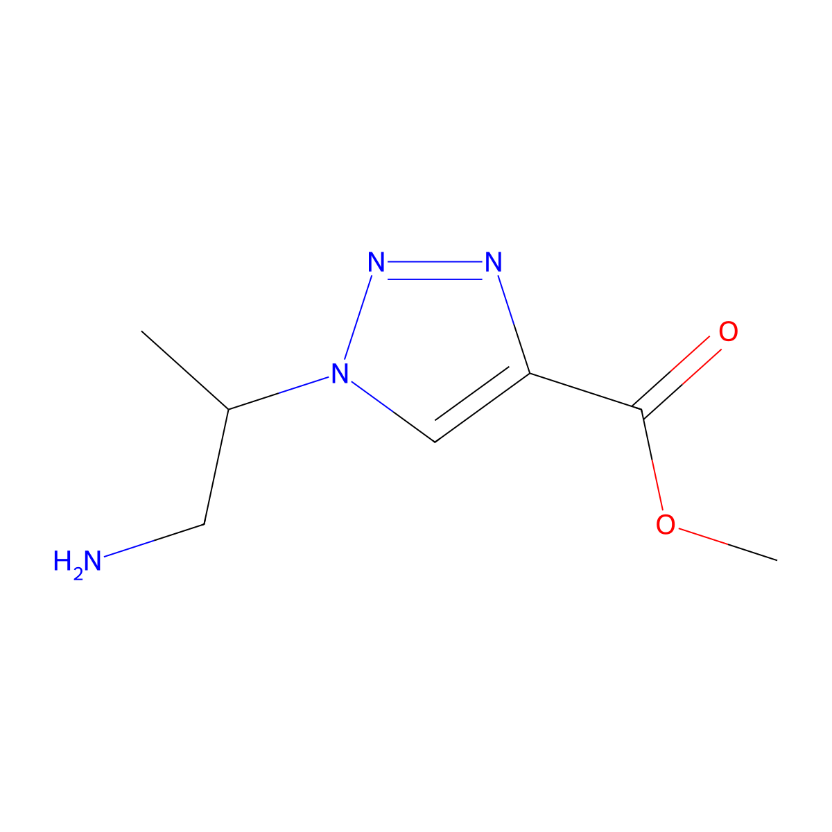 methyl 1-[(2S)-1-aminopropan-2-yl]-1H-1,2,3-triazole-4-carboxylate molecular structure, CAS 2768300-59-8