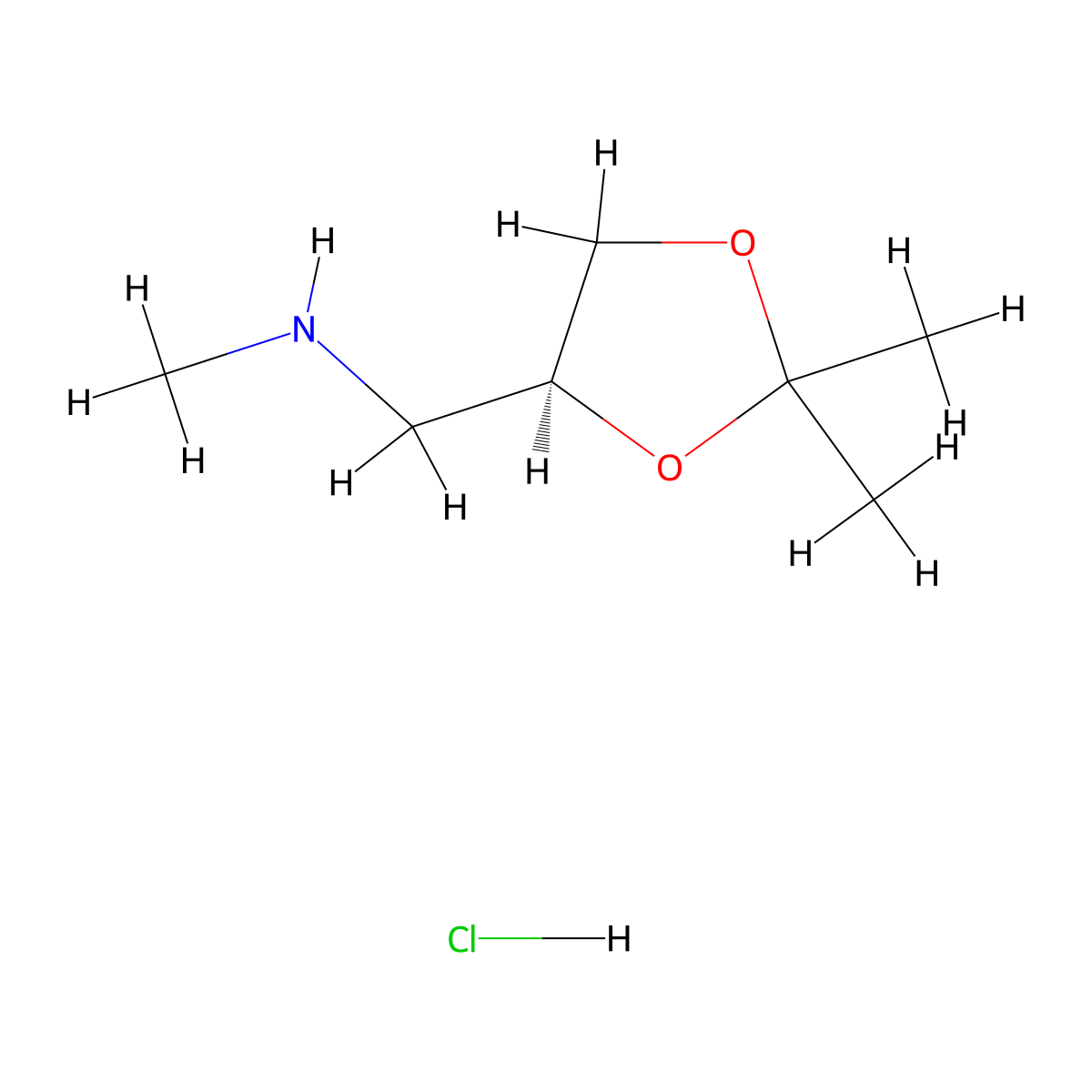 {[(4S)-2,2-dimethyl-1,3-dioxolan-4-yl]methyl}(methyl)amine hydrochloride molecular structure, CAS 2768300-61-2