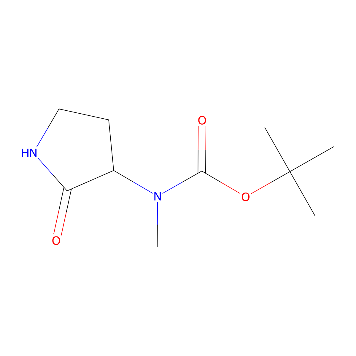 tert-butyl N-methyl-N-(2-oxopyrrolidin-3-yl)carbamate molecular structure, CAS 2768326-14-1