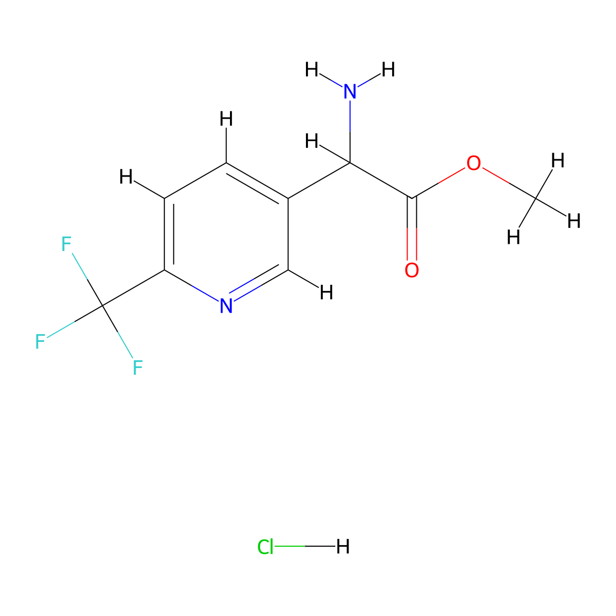 Methyl 2-amino-2-[6-(trifluoromethyl)pyridin-3-yl]acetate hydrochloride molecular structure, CAS 2768326-15-2