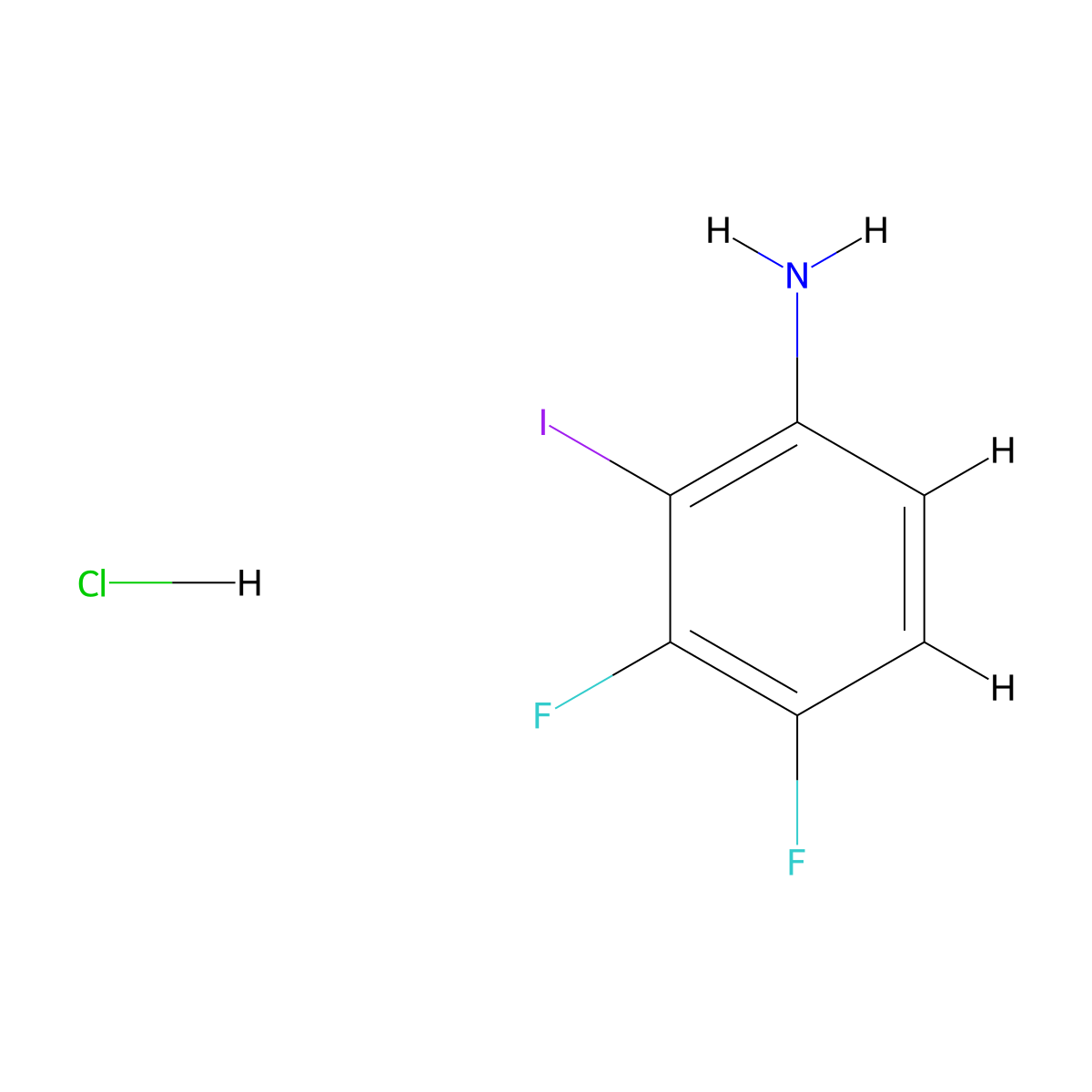 3,4-Difluoro-2-iodoaniline hydrochloride molecular structure, CAS 2768326-18-5