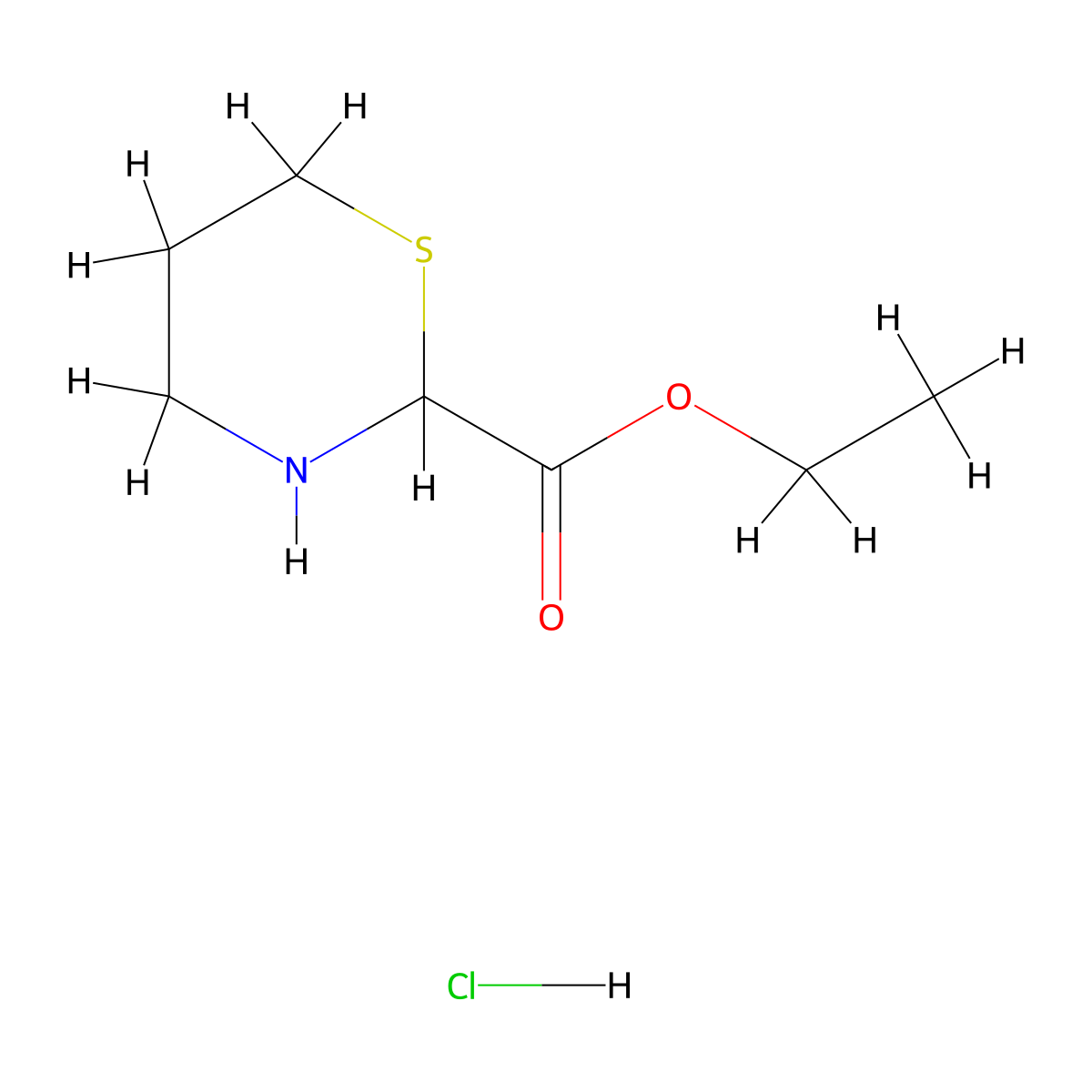 Ethyl 1,3-thiazinane-2-carboxylate hydrochloride molecular structure, CAS 2768326-23-2