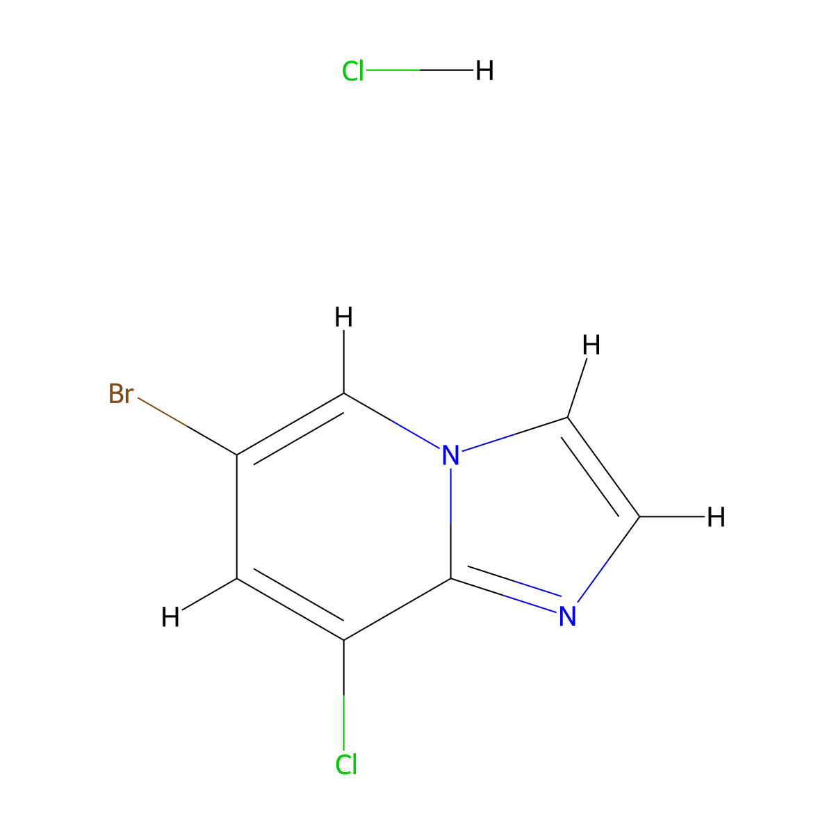 6-Bromo-8-chloroimidazo(1,2-a)pyridine hydrochloride molecular structure, CAS 2768326-25-4