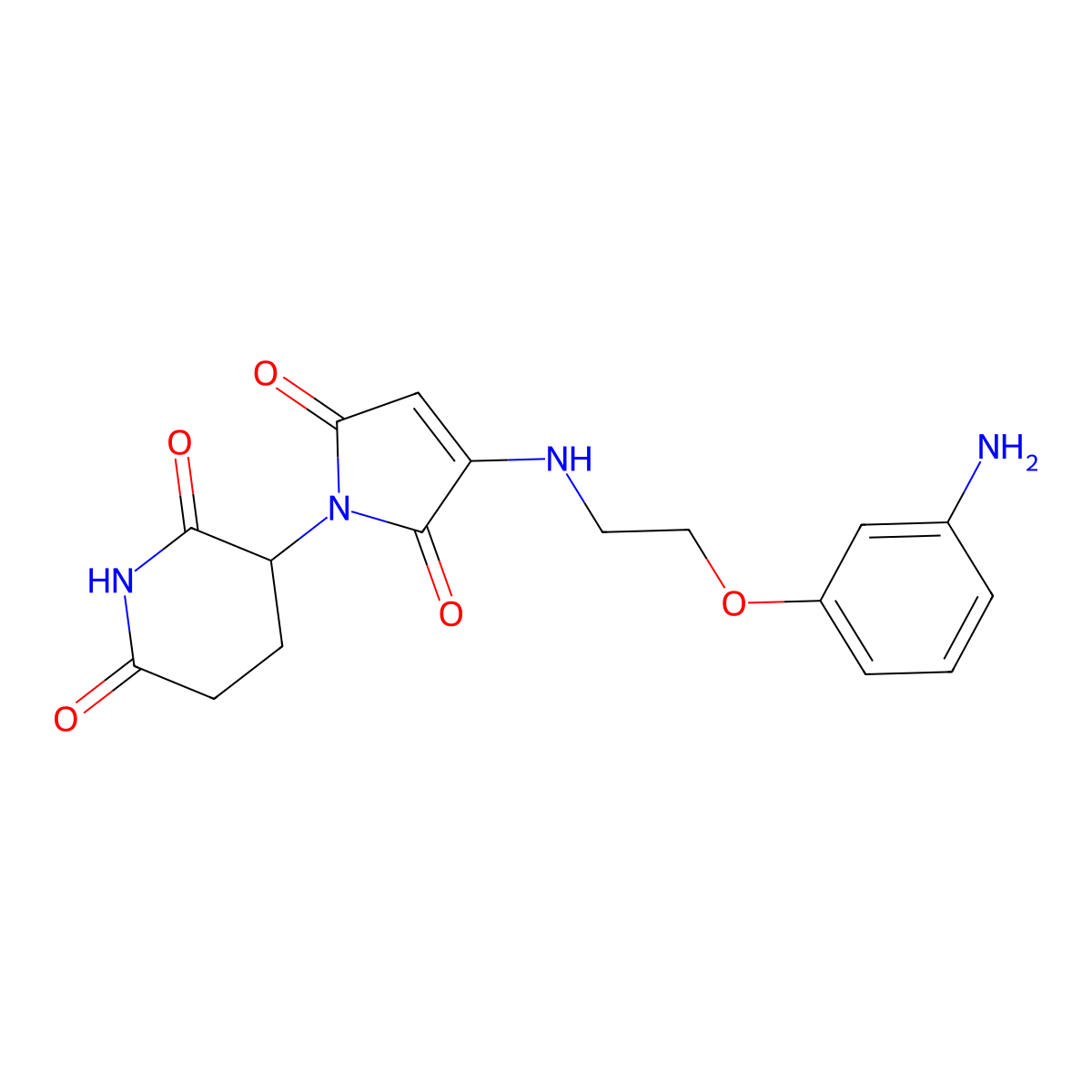 3-(3-{[2-(3-aminophenoxy)ethyl]amino}-2,5-dioxo-2,5-dihydro-1H-pyrrol-1-yl)piperidine-2,6-dione molecular structure, CAS 2768326-26-5