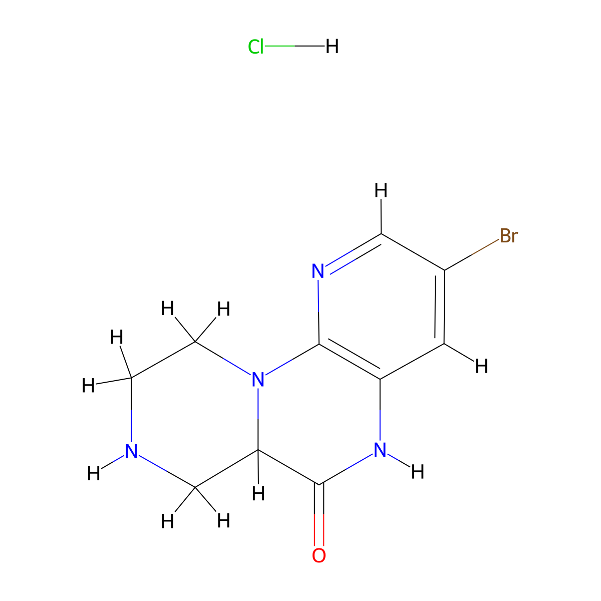 5-Bromo-1,3,8,12-tetraazatricyclo(8.4.0.0,2,7)tetradeca-2,4,6-trien-9-one hydrochloride molecular structure, CAS 2768326-28-7
