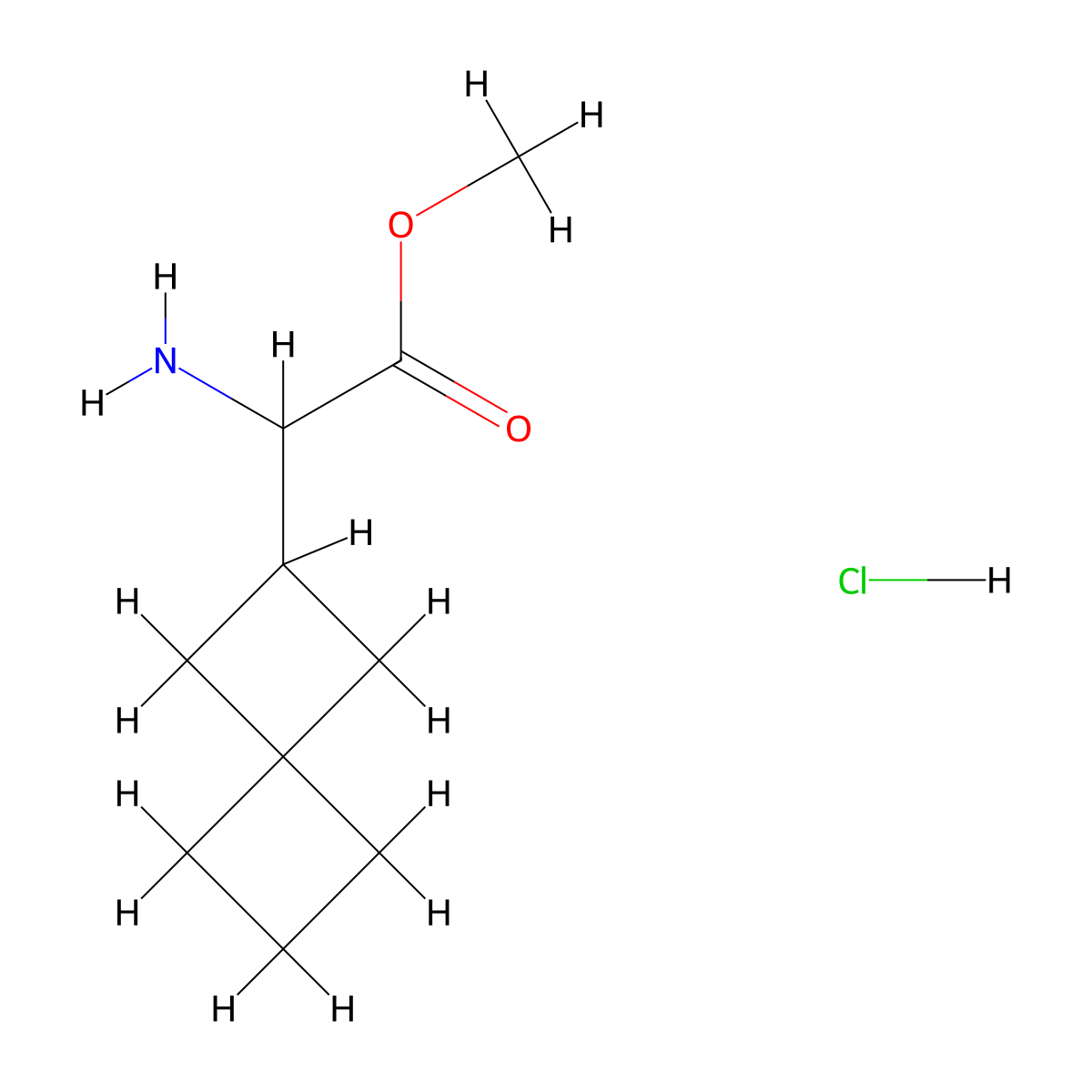 Methyl 2-amino-2-(spiro(3.3)heptan-2-yl)acetate hydrochloride molecular structure, CAS 2768326-32-3
