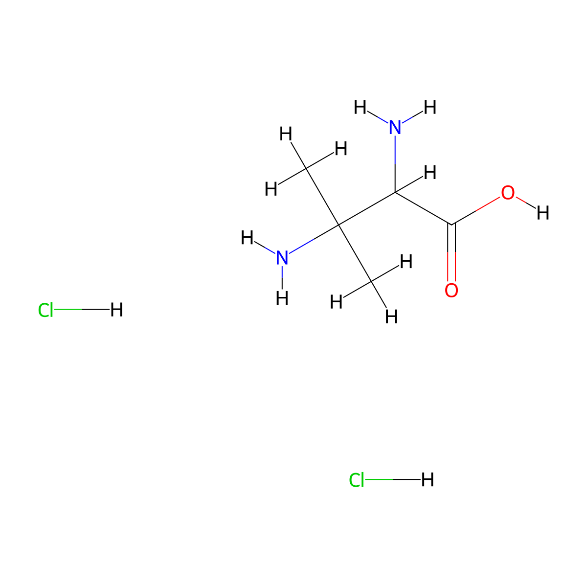 2,3-Diamino-3-methylbutanoic acid dihydrochloride molecular structure, CAS 2768326-33-4