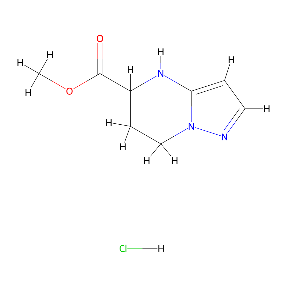 methyl 4H,5H,6H,7H-pyrazolo[1,5-a]pyrimidine-5-carboxylate hydrochloride molecular structure, CAS 2768326-34-5