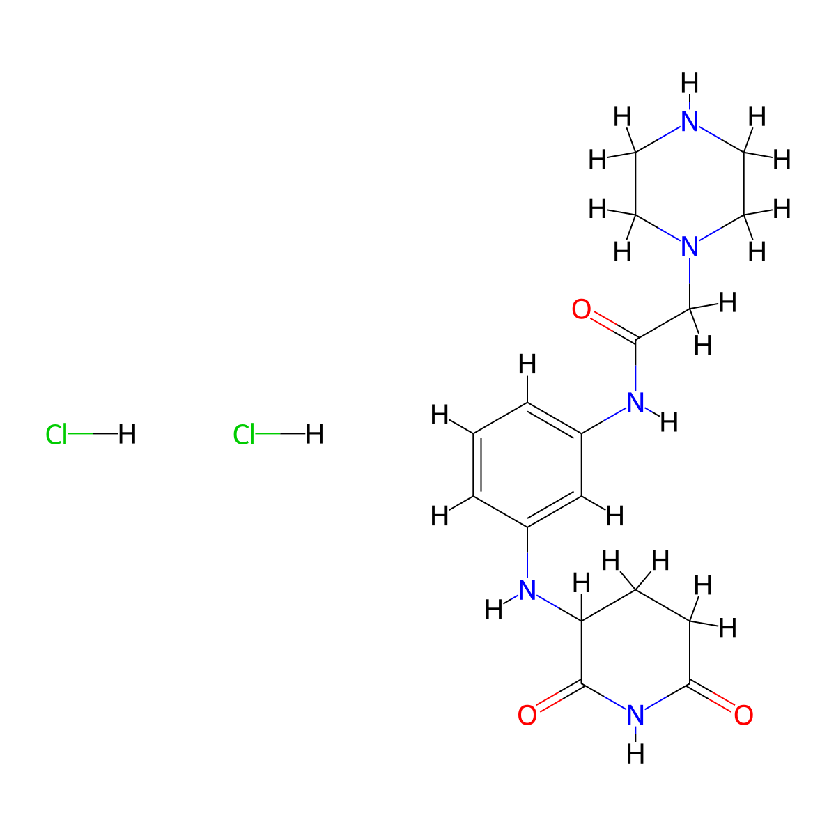 N-{3-[(2,6-dioxopiperidin-3-yl)amino]phenyl}-2-(piperazin-1-yl)acetamide dihydrochloride molecular structure, CAS 2768326-36-7